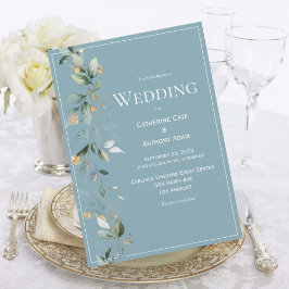 Elegant Rustic Eucalyptus Blue Wedding Einladung