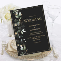 Elegant Rustic Eucalyptus Pastel Black Wedding