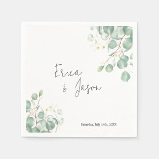 Elegant Rustic Eucalyptus Verlasse Napkins Serviette