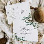 Elegant Rustic Eukalyptus Greenerity Wedding RSVP Postkarte<br><div class="desc">Diese individuell gestaltbare RSVP-Karte,  die sich mit unserer Hochzeitskollektion Rustic Greenery abstimmt,  zeichnet sich durch die Mischung von botanischen Aquarellen aus,  moderne Kalligraphie-Schrift gepaart mit einem klassischen Serif-Schriftart in Schwarz aus. Matching-Elemente verfügbar.</div>
