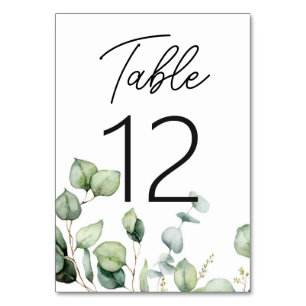 Elegant Rustic Eukalyptus Greenerity Wedding Tischnummer
