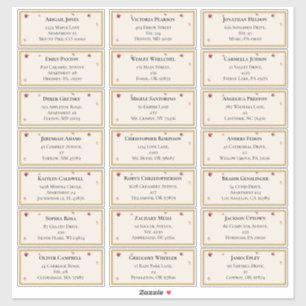 Elegant Rustic Fall Beige Wedding Guest Address Aufkleber