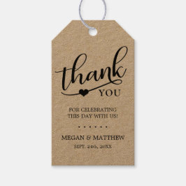 Elegant Rustic Kraft DANK YOU Heart Wedding Geschenkanhänger