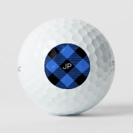 Elegant Rustic Masculine Black Red Buffalo Initial Golfball