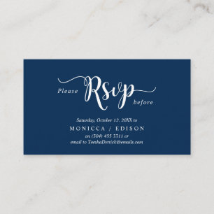 Elegant Rustic Navy Blau, Party UAWG, reagieren Begleitkarte