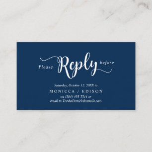Elegant Rustic Navy Blau, Party UAWG, reagieren Begleitkarte