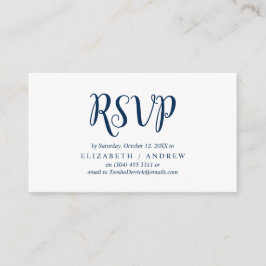 Elegant Rustic Navy Blue, Wedding RSVP reagieren Begleitkarte