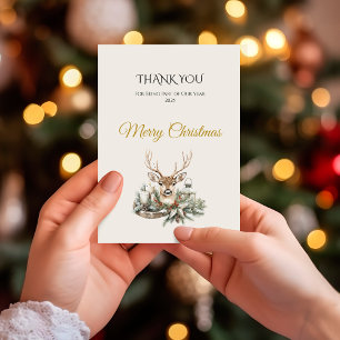 Elegant Rustic Noël Christmas Dankeschön Card Dankeskarte