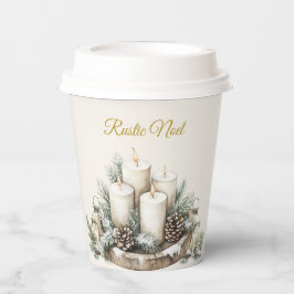 Elegant Rustic Noël Christmas Paper Cups | Modern Pappbecher