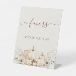 Elegant Rustic Pumpkins Gefallen Sockelschild