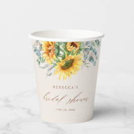Elegant Rustic Sunflower Bridal Shower Pappbecher
