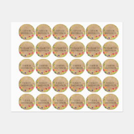 Elegant Rustic Tulip Floral Fügen Sie Ihren Namen  Etiketten