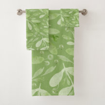 Elegant Rustic Watercolor Leaves Sage Green