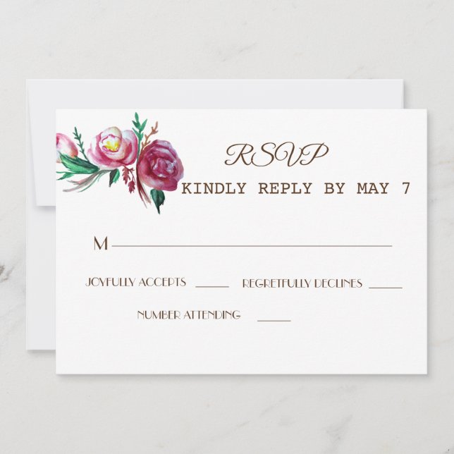 Elegant Rustic Wedding RSVP Einladung (Vorderseite)