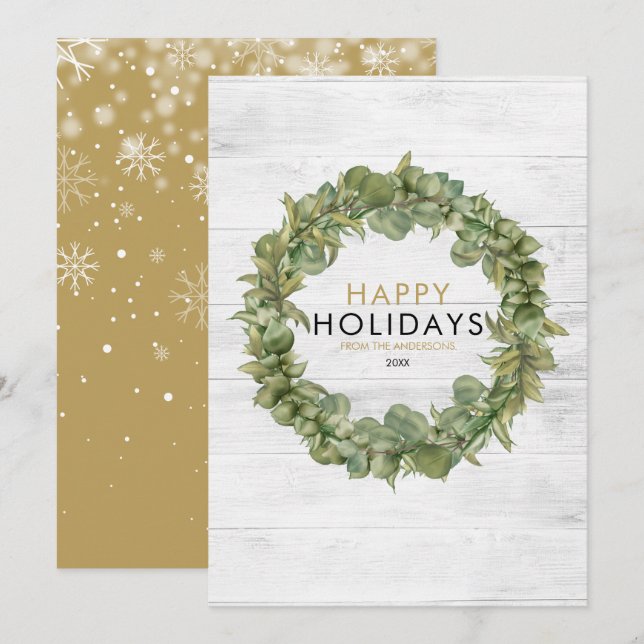 Elegant Rustic Wood Greenerity Wreath Weihnachten (Vorne/Hinten)