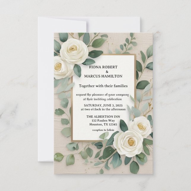 Elegant Rustikal Boho Floral  Save The Date (Vorderseite)