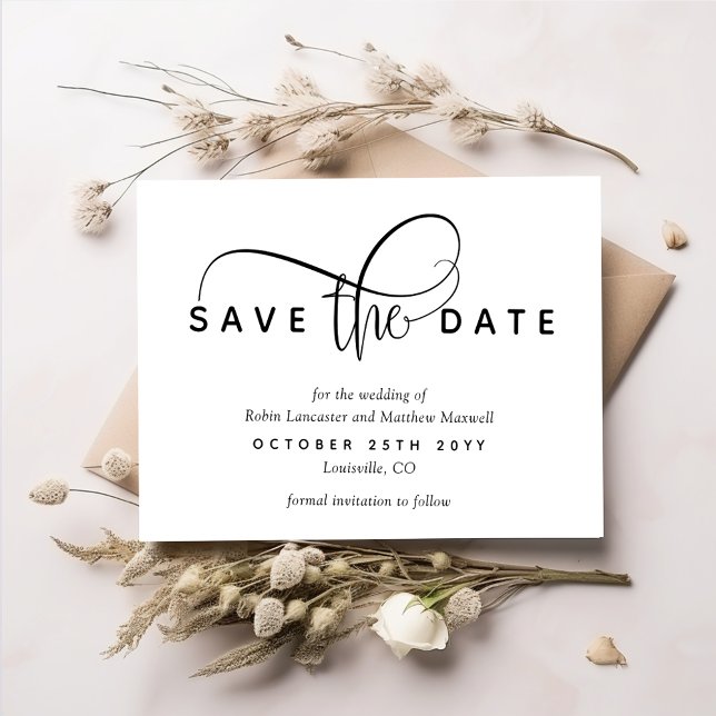 Elegant, rustikal modern Save the Date, Kraft Save The Date (Von Creator hochgeladen)