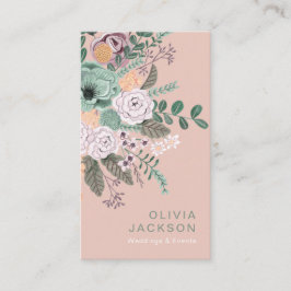 Elegant rustikal und blumenreich visitenkarte