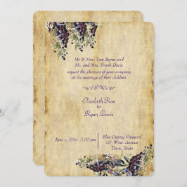 Elegant, rustikal, Weinbergshochzeit Einladung