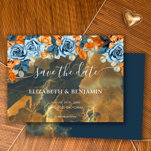 Elegant Rustikale Boho Gold Marine Und Rost Hochze Save The Date