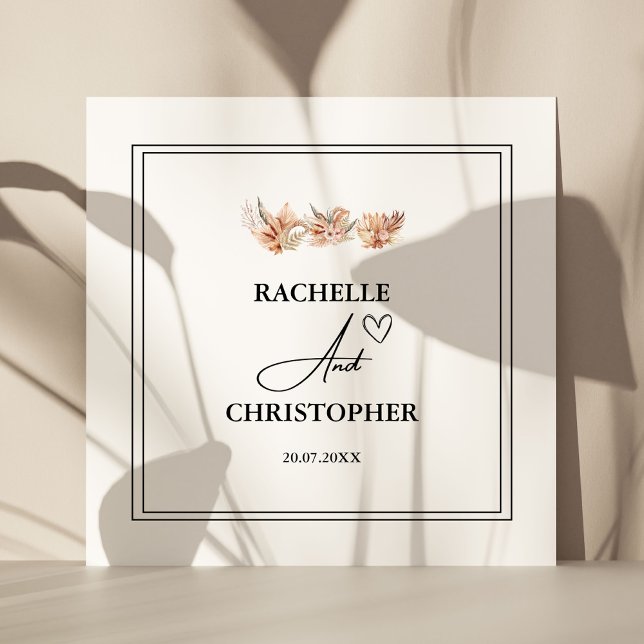 Elegant Rustikale Kalligraphie | Hochzeitstag Gebl Serviette (Von Creator hochgeladen)