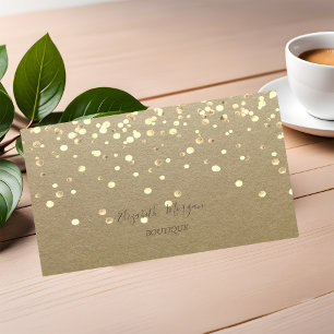 Elegant, rustikale Kraft, Gold Confetti Visitenkarte