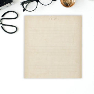 Elegant-rustikales, altes Papier mit Anfangsbuchst Notizblock
