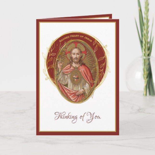 Elegant Sacred Heart Jesus Freundschaft Karte (Vorderseite)