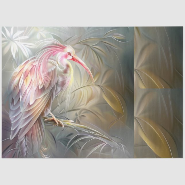 Elegant Safari Birds Floral Ephemera Decoupage  Seidenpapier (Vorderseite)