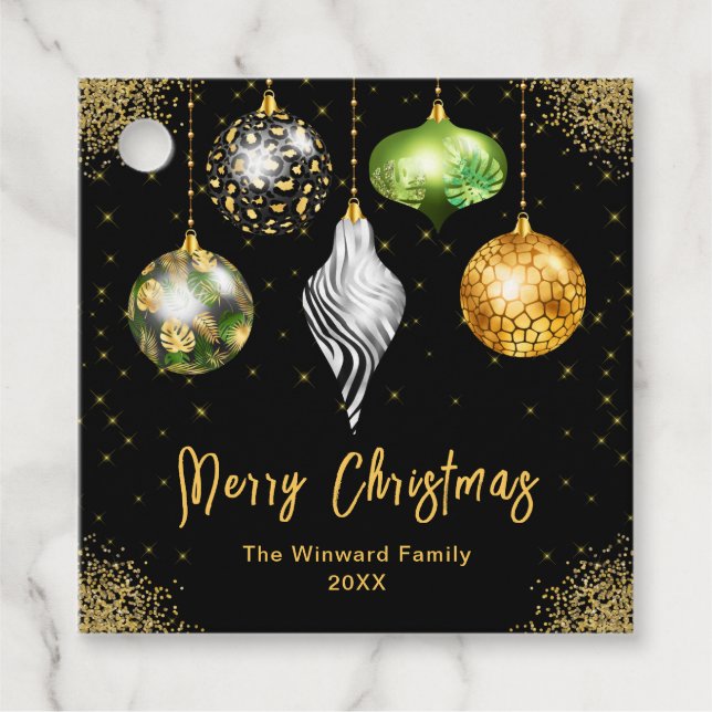 Elegant Safari Theme Ornament Christmas Geschenkanhänger (Vorderseite)