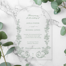 Elegant Sage Baroque Roses Wedding