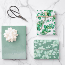 Elegant Sage Eucalyptus Geschenkpapier Set