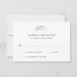 Elegant Sage Eukalyptus Greenerity Wedding RSVP Karte