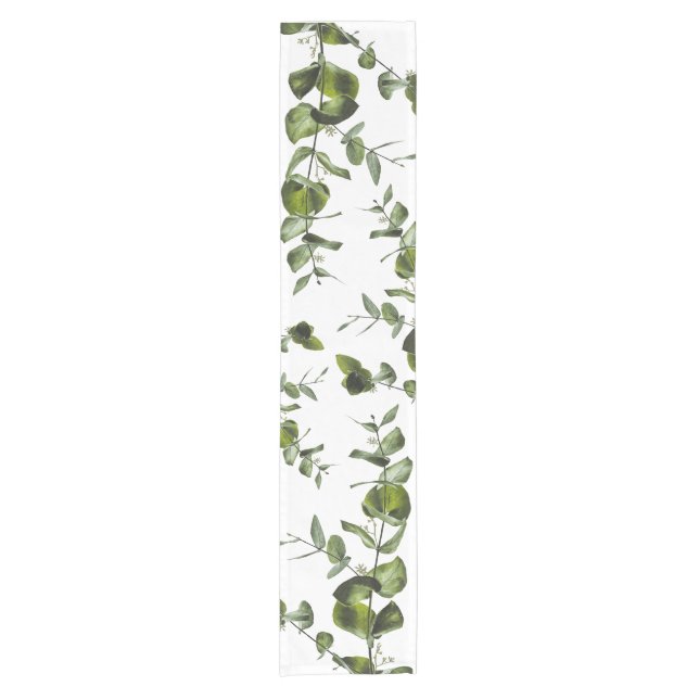 Elegant Sage Eukalyptus Greenery Table Runner Kurzer Tischläufer (Vorderseite)