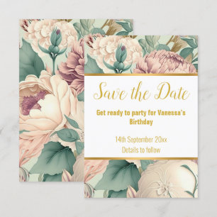 ELEGANT SAGE FLORAL RESPONY RSVP CARD KARTE