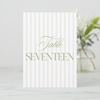 Elegant Sage Green & Beige Wedding 17 Tischnummern