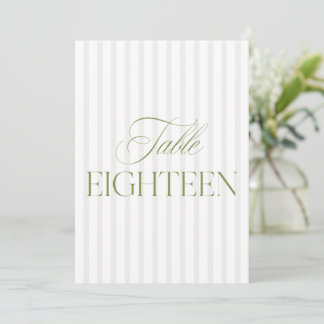 Elegant Sage Green & Beige Wedding 18 Tischnummern