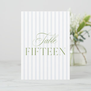 Elegant Sage Green & Blue Wedding 15 Tischnummern