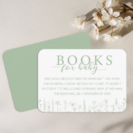 Elegant Sage Green Books for Baby Card Begleitkarte