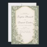 Elegant Sage Green Botanical Garden Wedding Einladung<br><div class="desc">Celebrate your special day with this elegant sage green botanical wedding invitation featuring a vintage floral garden background and delicate botanical illustrations. The soft sage floral pattern paired with a classic cream panel creates a timeless and romantic design perfect for garden weddings, outdoor ceremonies, vineyard celebrations, and elegant spring or...</div>