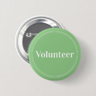Elegant Sage Green Button-back Volunteer Buttons