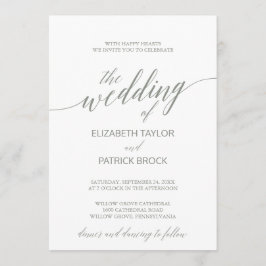 Elegant Sage Green Calligraphy Wedding Einladung