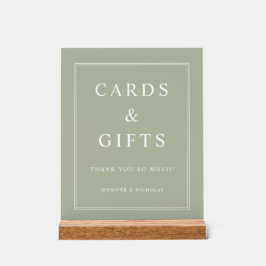 Elegant Sage Green Cards And Gifts Wedding Acrylschild