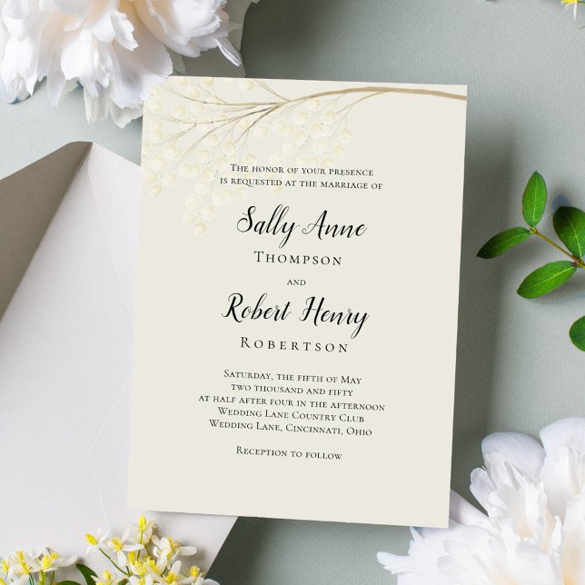 Elegant Sage Green Classic Calligraphy Script Einladung (Simple and elegant sage green and cream foliage wedding invitation.)