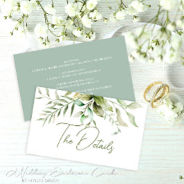 Elegant Sage Green Eucalyptus Foliage Wedding Begleitkarte