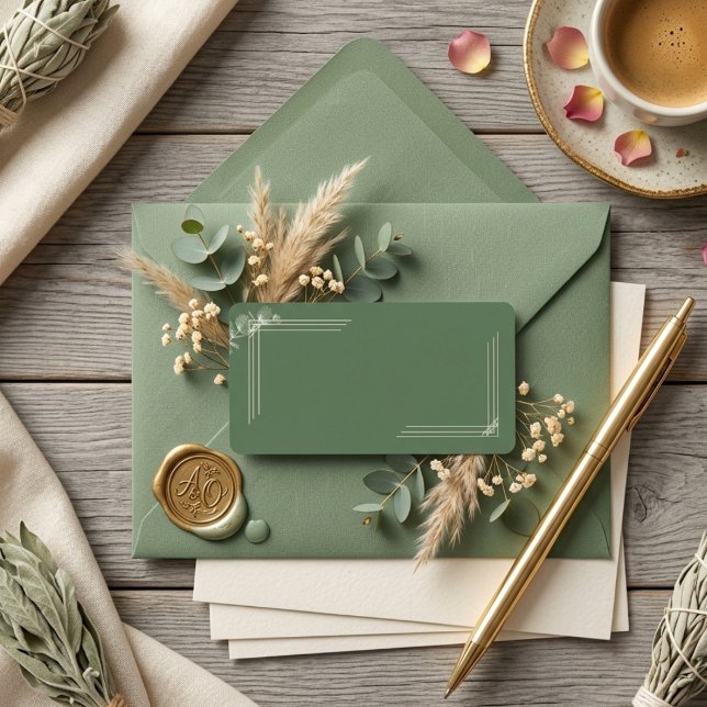 Elegant Sage Green Eucalyptus Wedding Return  Adressaufkleber (Von Creator hochgeladen)