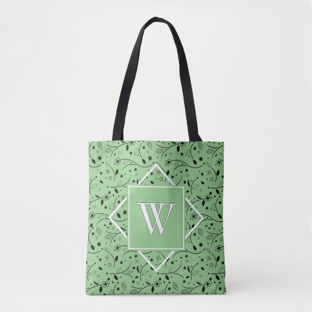 elegant | Sage Green | Floral | MONOGRAMM (Vorderseite)
