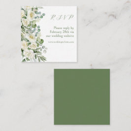 Elegant Sage Green Floral Outdoor Wedding RSVP Mitteilungskarte
