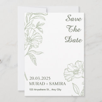 Elegant Sage Green Floral Save the Date Card Einladung