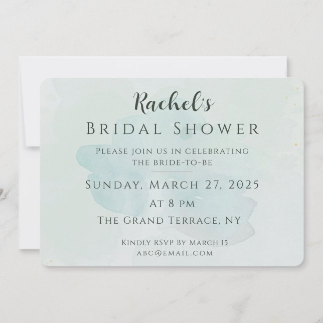 Elegant Sage Green Gold Bridal Shower Invitation Einladung (Vorderseite)
